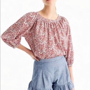J Crew Liberty June’s Meadow Peasant Top